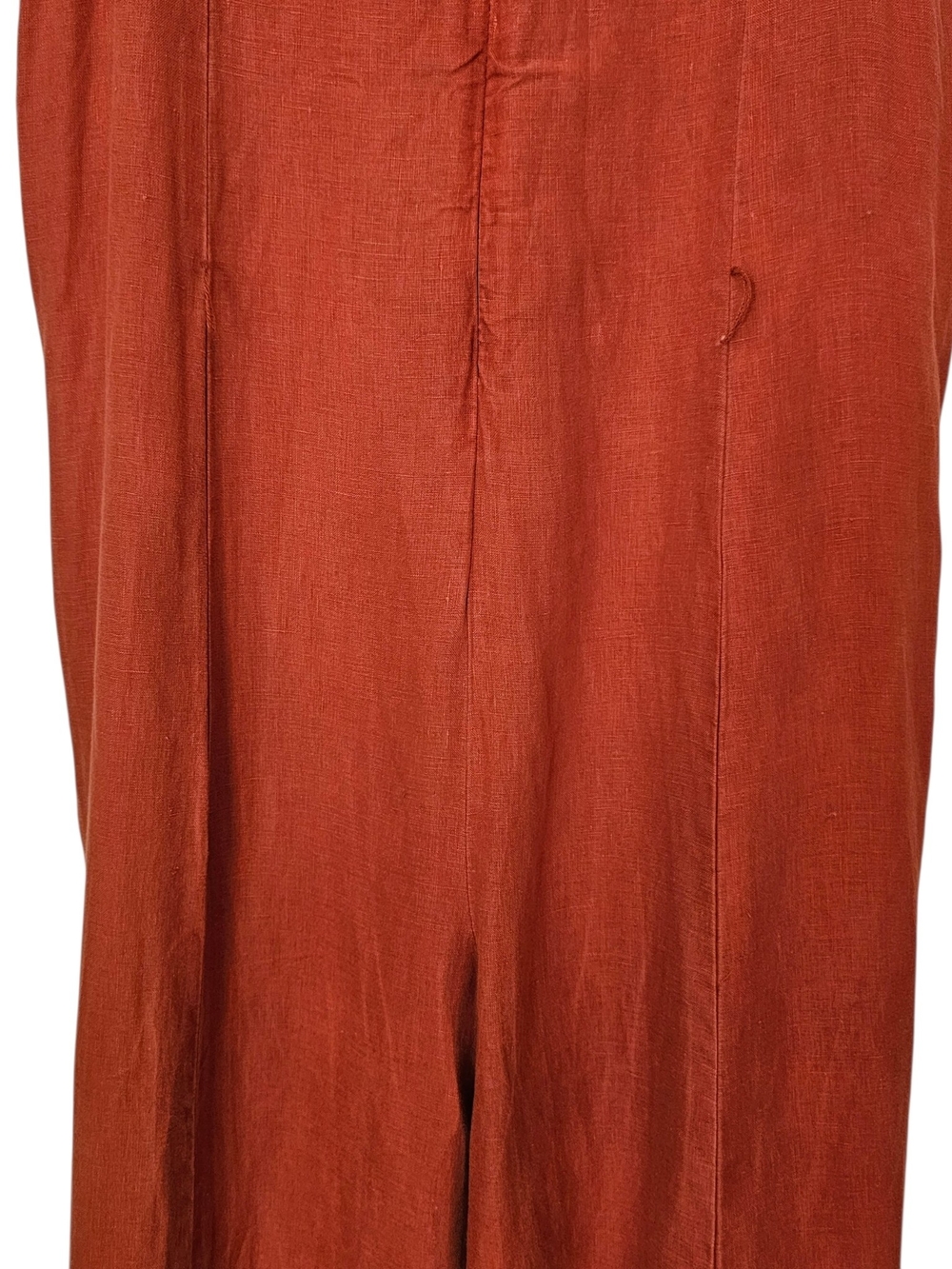 Sleeveless Linen Wide-Leg Jumpsuit in Terracota Red - Picture 5 of 10